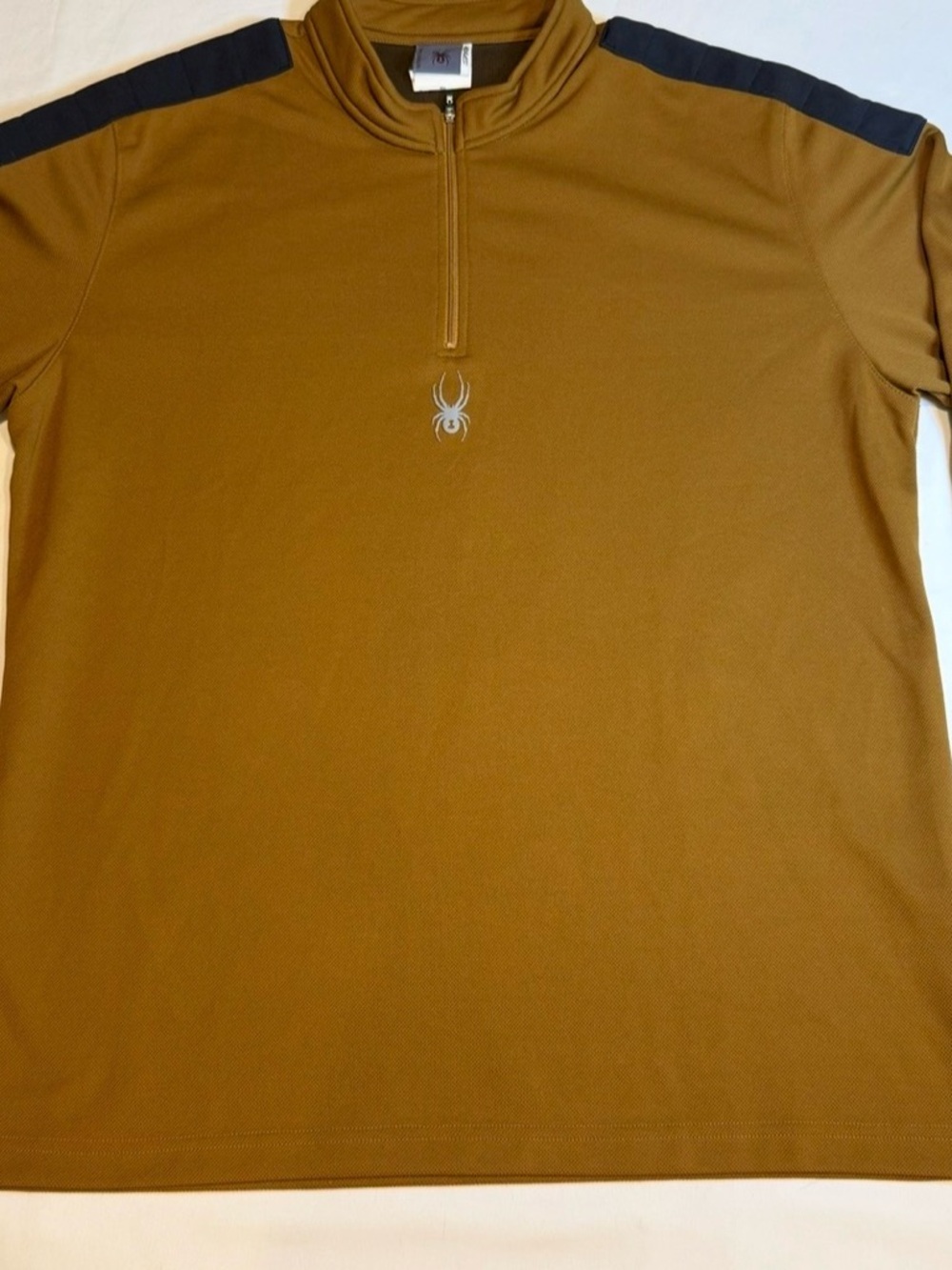 Spyder XL Prospect Quarter-Zip Pullover in Mustard with Black Shoulder Accents